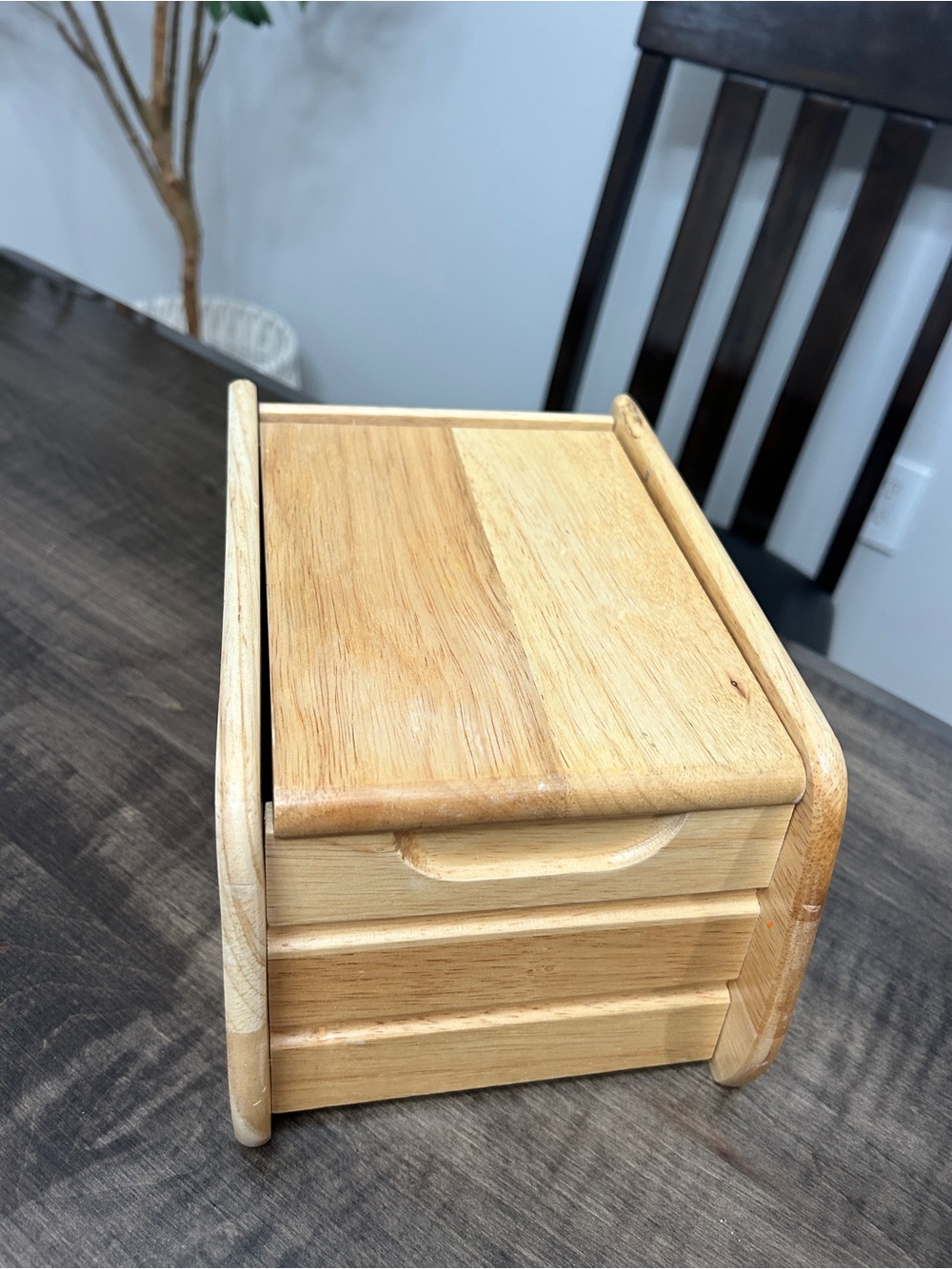 Wooden recipe/index card Organizer - Natural Wood
